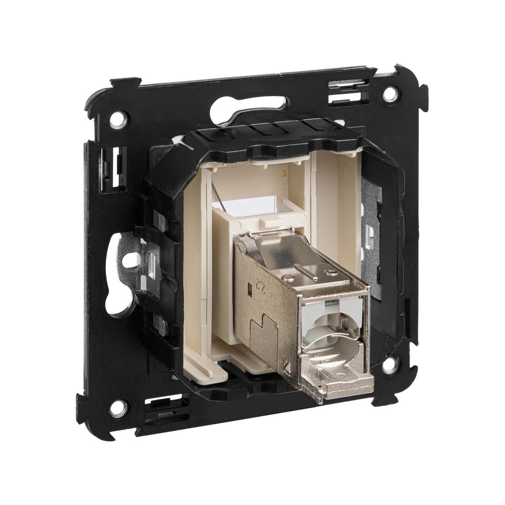 DKC Avanti механизмы Ванильная дымка Компьютерная розетка DKC Avanti RJ-45 в стену кат.5e одинарная экранированная"Ванильная дымка" 4405363