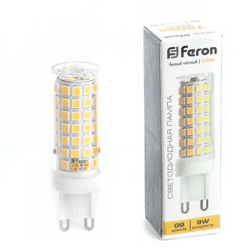 G9 Лампа светодиодная Feron LB-434 G9 9W 2700K 38146 