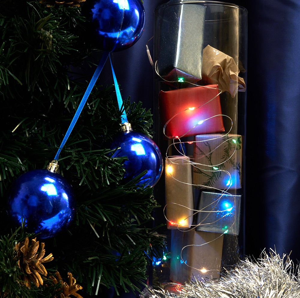 Светодиодная гирлянда Feron CL570 линейная Роса мультиколор 2м + 0.5м с питанием от батареек 32363