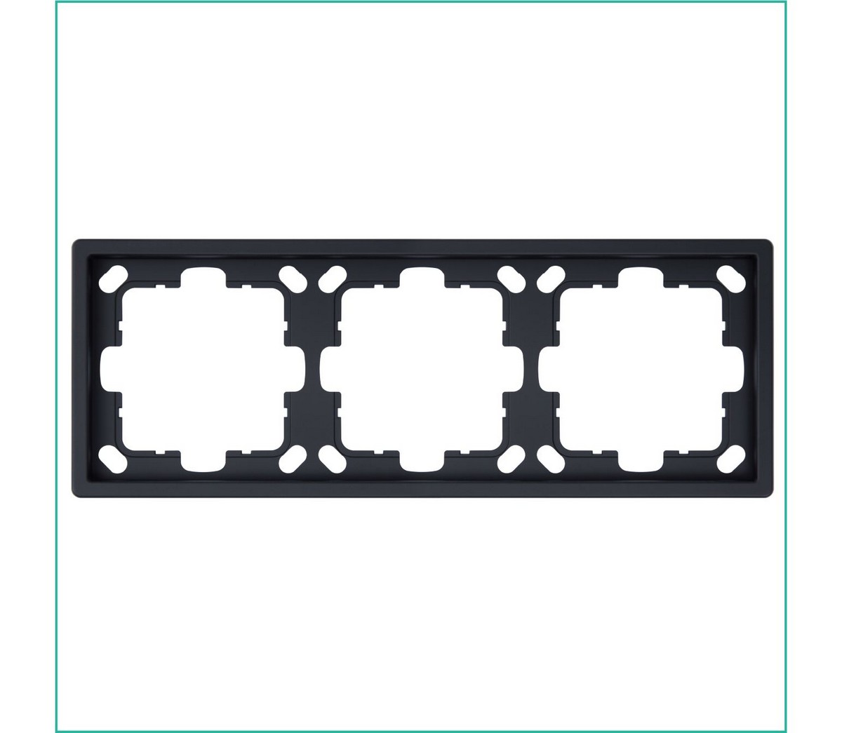 JASMART FD - розетки и выключатели Рамка JASMART FD 3-постовая Черный матовый (soft touch) 1003PBM