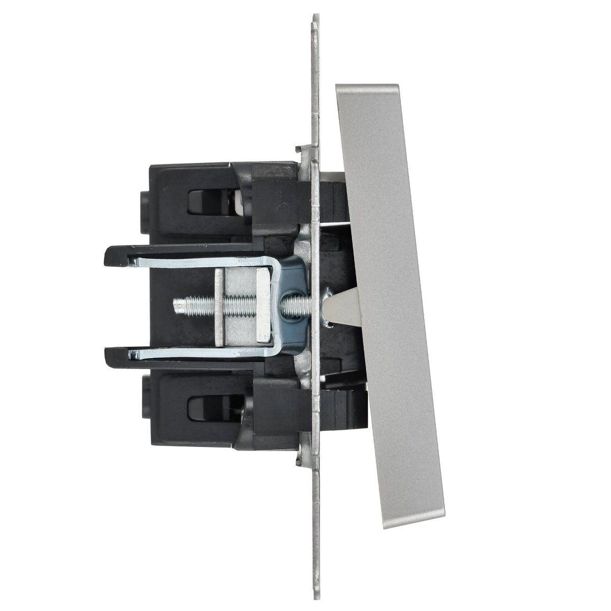 IEK Brite Алюминий Выключатель IEK BRITE 1-клавишный с индикацией 10А ВС10-1-1-БрА алюминий BR-V10-1-10-K47