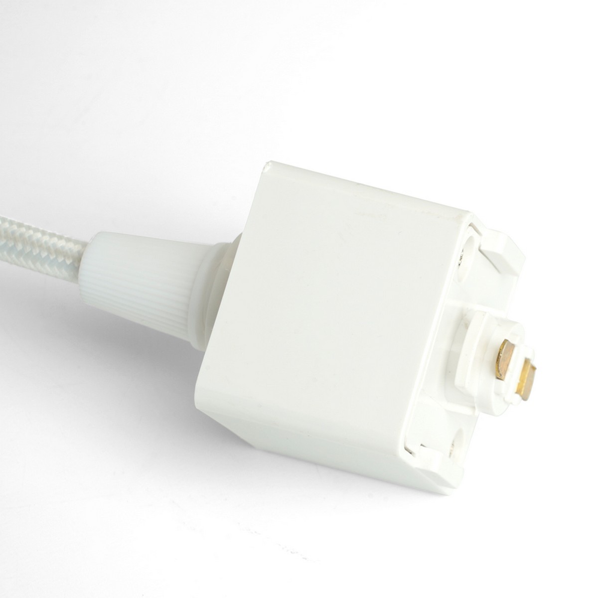 Трековые светодиодные светильники Светильник Feron AL197 трековый однофазный на шинопровод под лампу на подвесе E27 белый 48554 