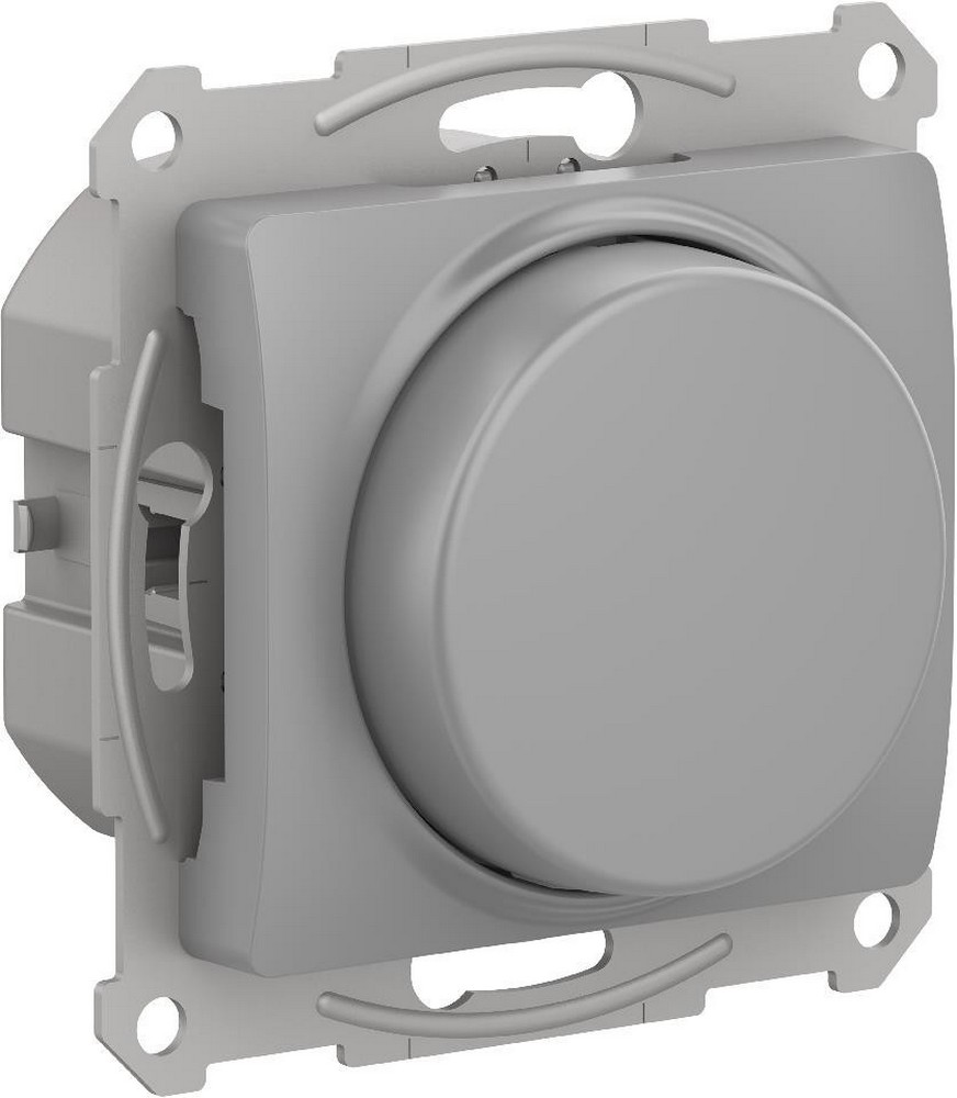 Glossa Алюминий Светорегулятор Systeme Electric Glossa Алюминий (диммер) повор-нажим, LED, RC, 400Вт, мех. GSL000323