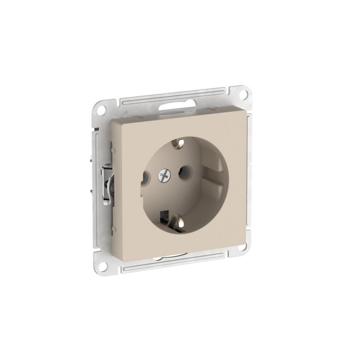 AtlasDesign Песочный Розетка SE AtlasDesign Песочный с заземлением быстрозажим. клем. ATN001243S