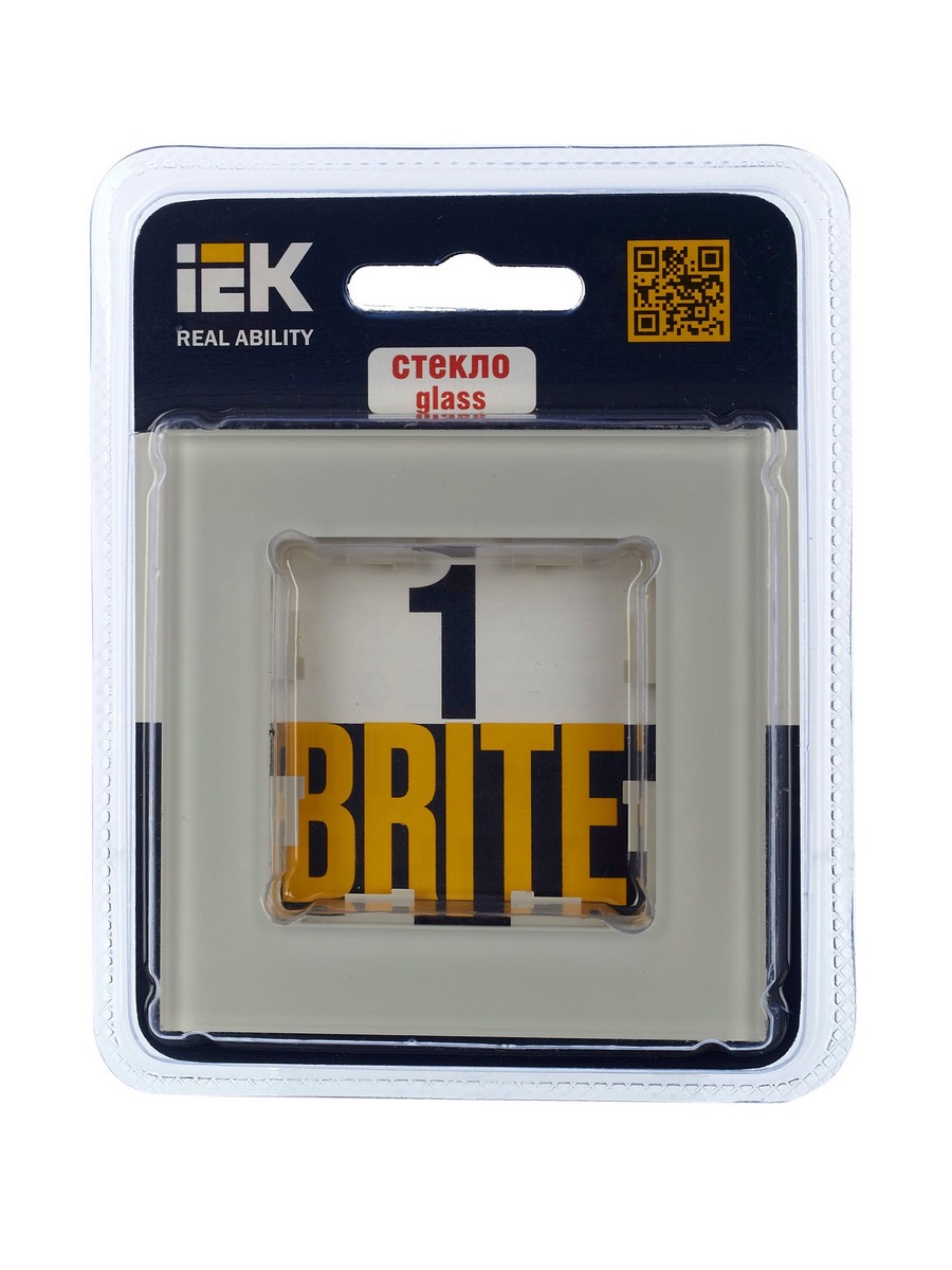 IEK Brite Рамки Рамка IEK BRITE 1-местная РУ-1-2-БрВа стекло ванильный BR-M12-G-K10
