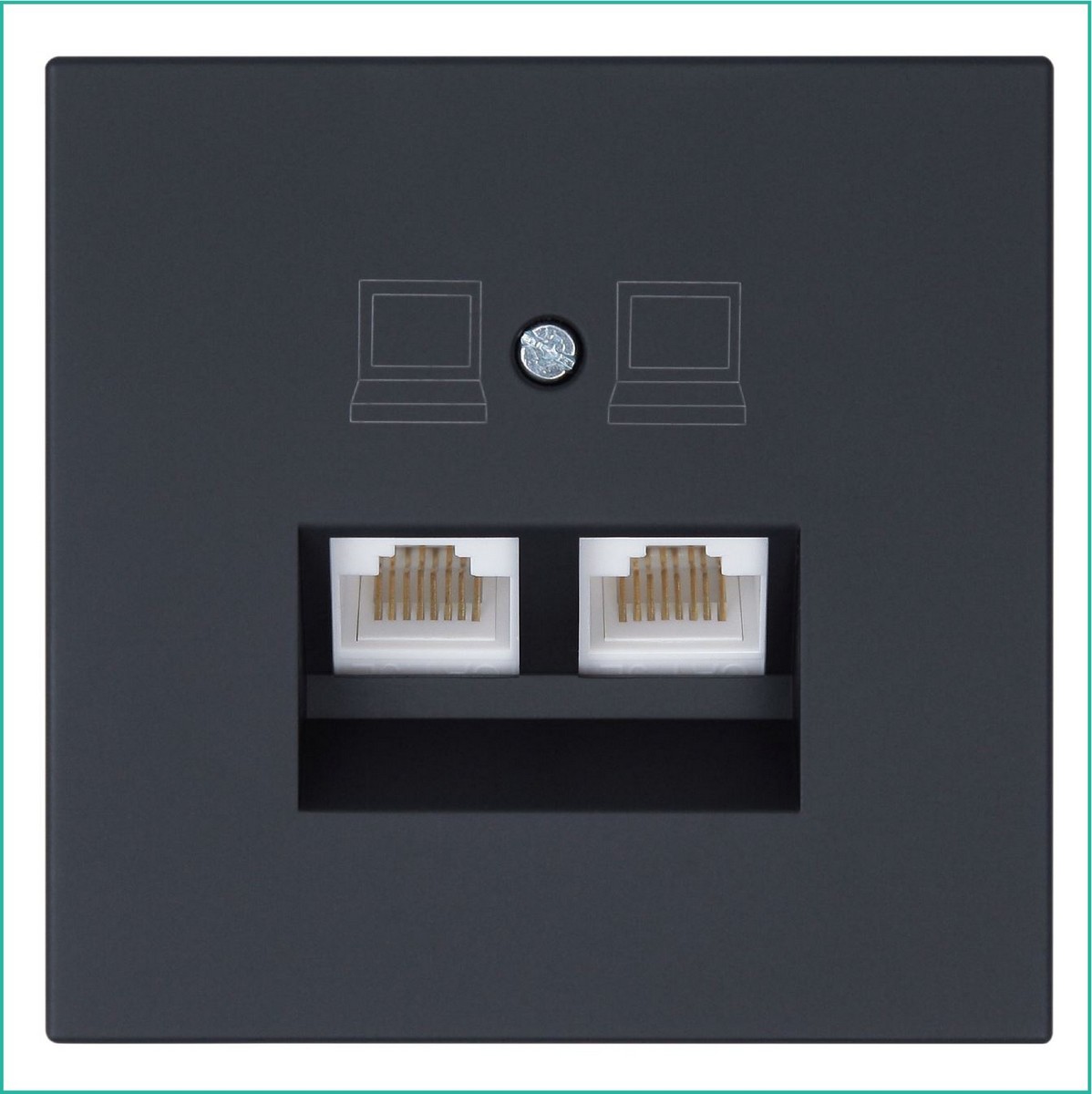 JASMART FD - розетки и выключатели Интернет розетка JASMART FD RJ45 двойная Черный матовый (soft touch) 6106PBM