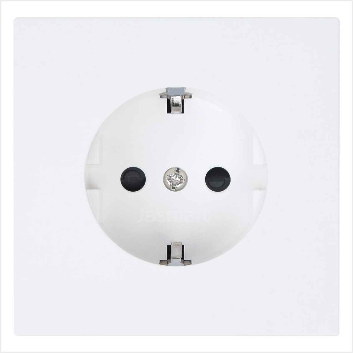 JASMART FD - розетки и выключатели Розетка JASMART FD SCHUKO с защитными шторками Белый матовый (soft touch) 5501PWM