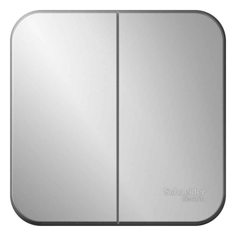 Blanca алюминий розетки и выключатели Выключатель SE Blanca 2-клавишный Алюминий наружный изолир. пластина BLNVA105013