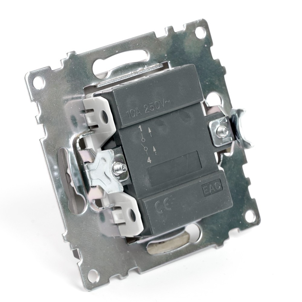 Катрин - Розетки и выключатели Stekker Выключатель 1-клавишный c индикатором STEKKER GLS10-7101-04 10А Катрин шоколад 49022