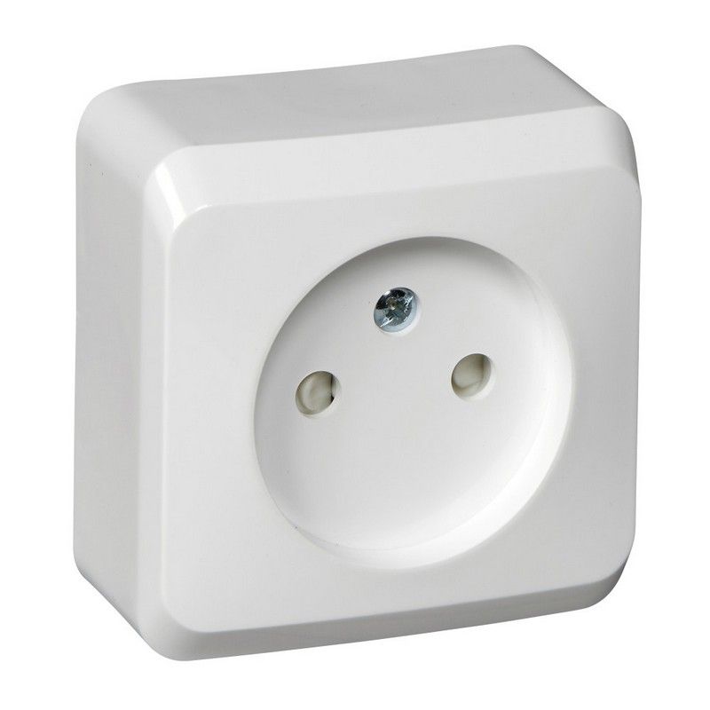 Этюд Белый Розетка 1-ая Systeme Electric Этюд наружный Белый б/з со шторками PA16-002B