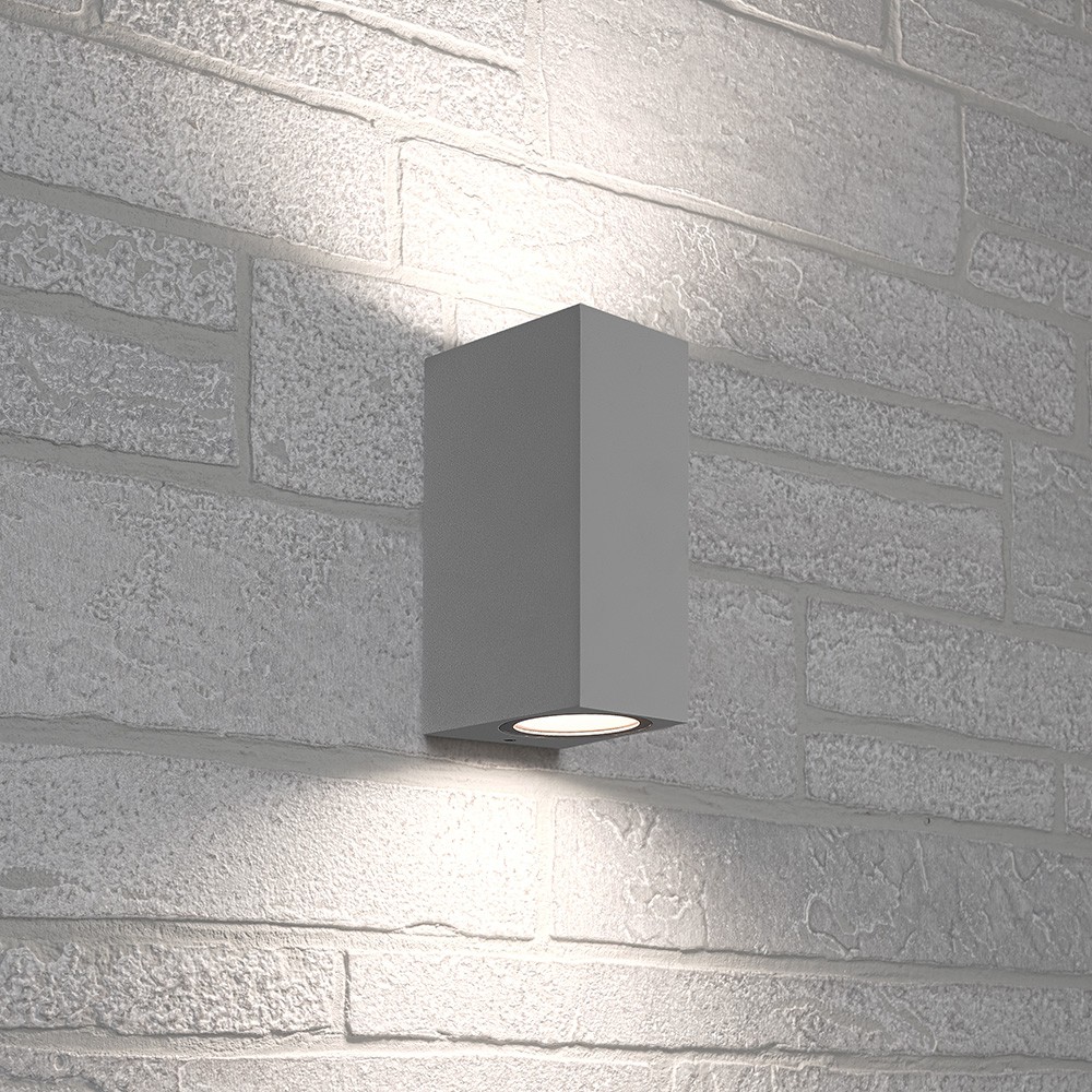 Уличные настенные светильники Светильник садово-парковый Feron DH051 на стену 2*GU10 230V серый 48327 