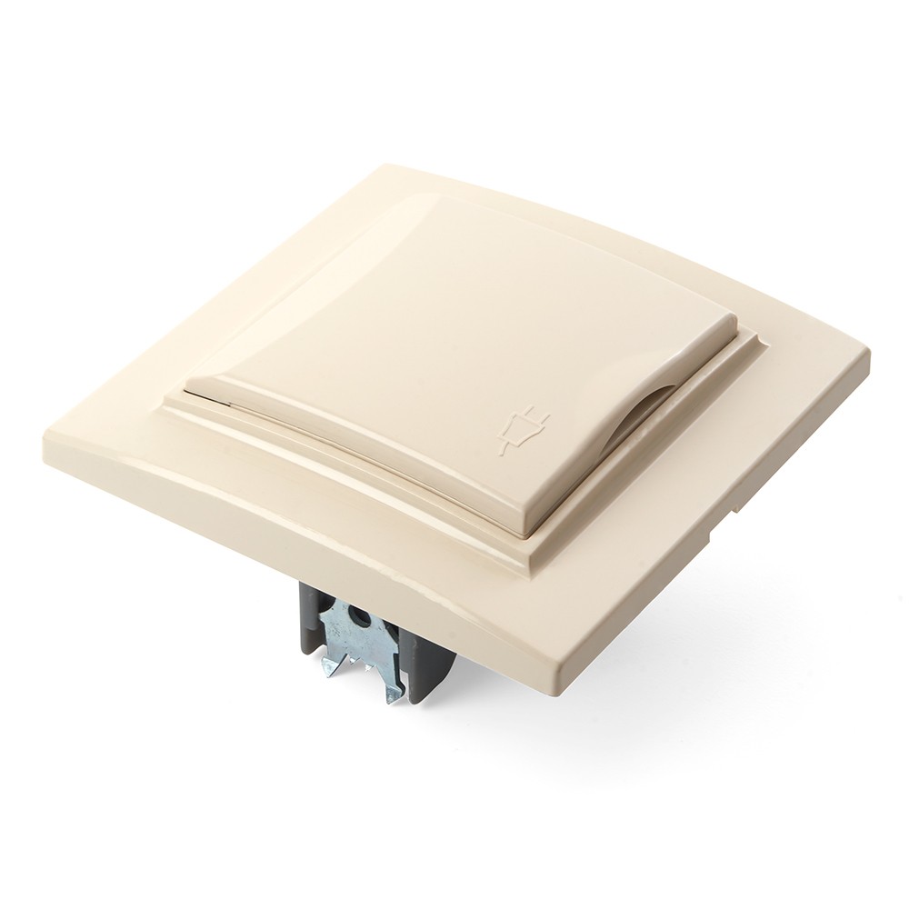 Эрна - Розетки и выключатели Stekker Розетка 1-местная с/з с крышкой STEKKER PST16-9012-02 16А с защ. шторкой Эрна слоновая кость 39238