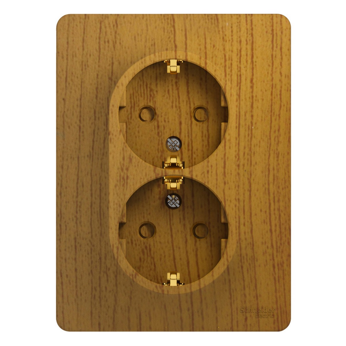 Glossa Дуб Розетка Systeme Electric Glossa Дерево Дуб 2-я с заземлением со шторками GSL000526