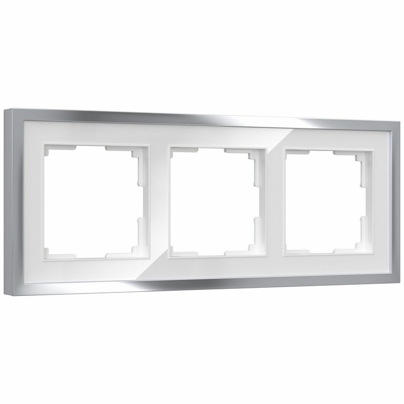 Рамки Werkel Baguette Рамка Werkel на 3 поста Baguette (белый/серебро) W0032850