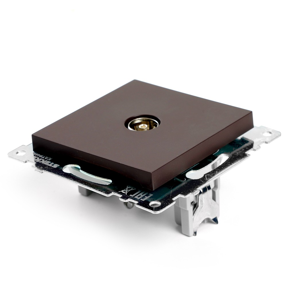 Катрин - Розетки и выключатели Stekker Розетка телевизионная 1-местная STEKKER GLS00-7108-04 75 Ом 5-862МГц Катрин шоколад 49024