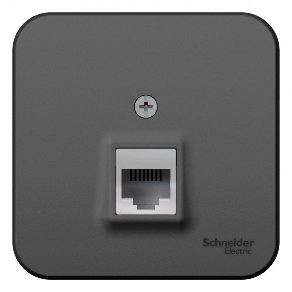 Blanca антрацит розетки и выключатели Розетка SE Blanca ТЛФ Антрацит наружный RJ11 изолир. пластина BLNIA011006