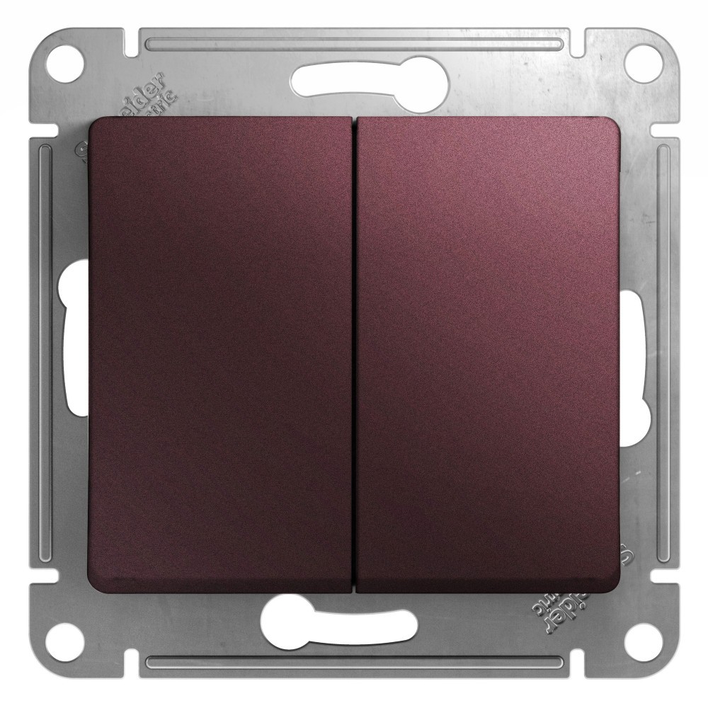 Glossa Баклажан Выключатель 2-клавишный Systeme Electric Glossa Баклажановый GSL001151