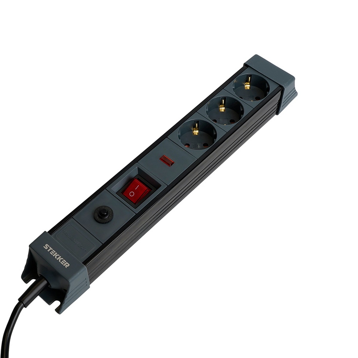 Колодки и удлинители, тройники Сетевой фильтр 3-местный с/з STEKKER HM22-31-02 1,8 м Techno черный 50153 