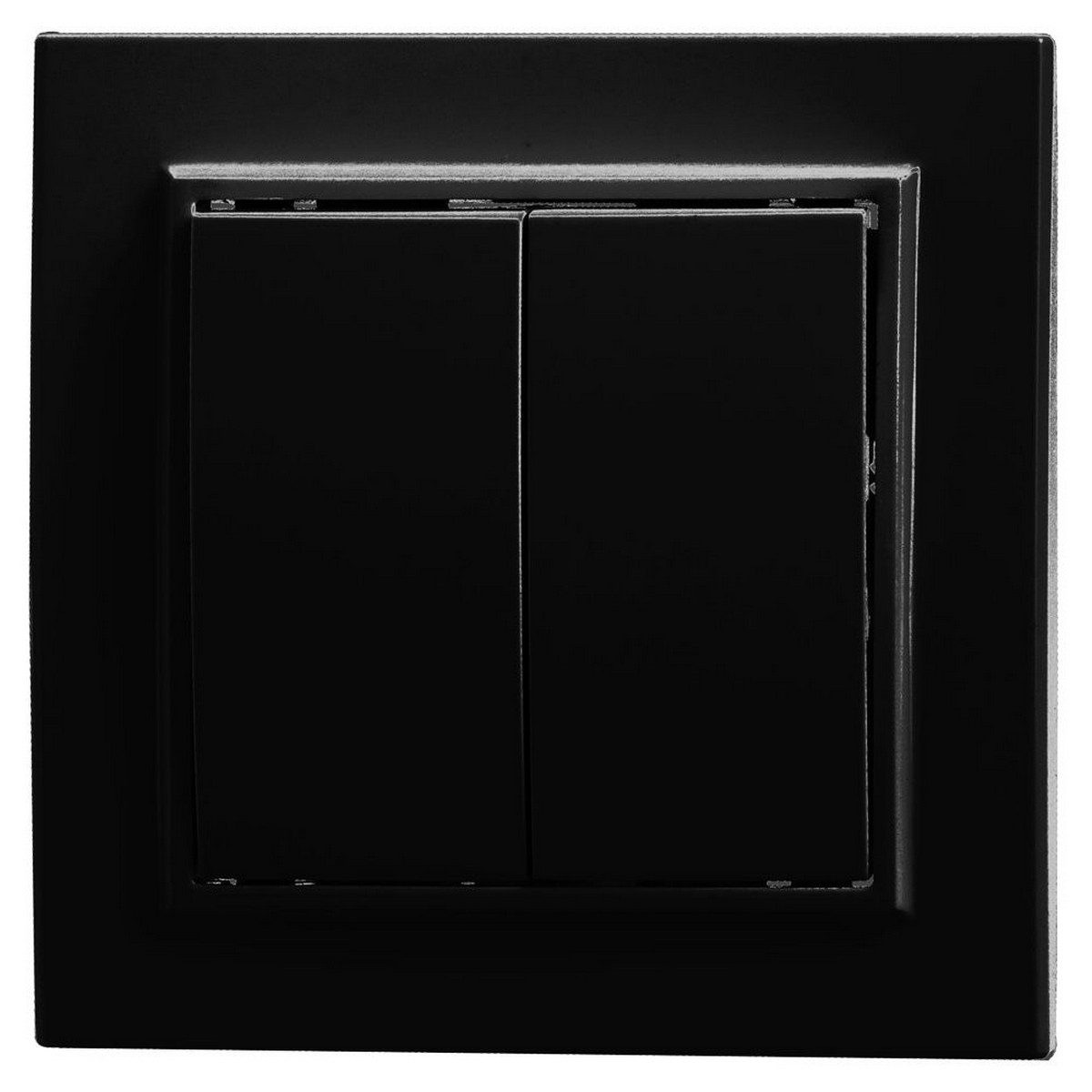 Эрна - Розетки и выключатели Stekker Выключатель 2-клавишный STEKKER PSW10-9004-03 250V 10А Эрна черный с рамкой 39473