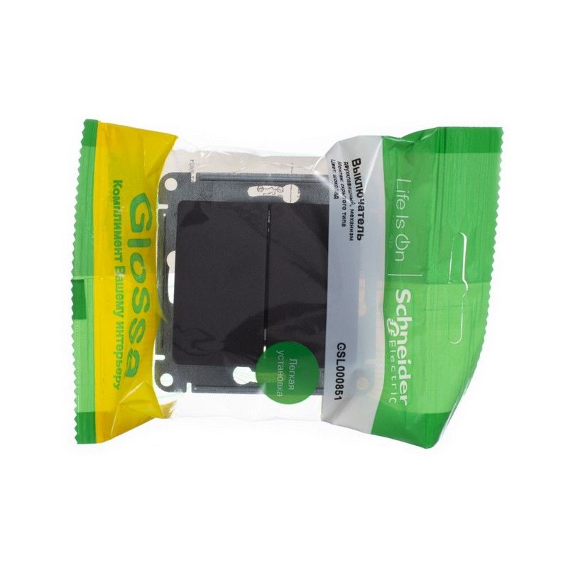 Glossa Шоколад Выключатель Systeme Electric Glossa Шоколад 2-клавишный, сх.5, 10АХ механизм GSL000851