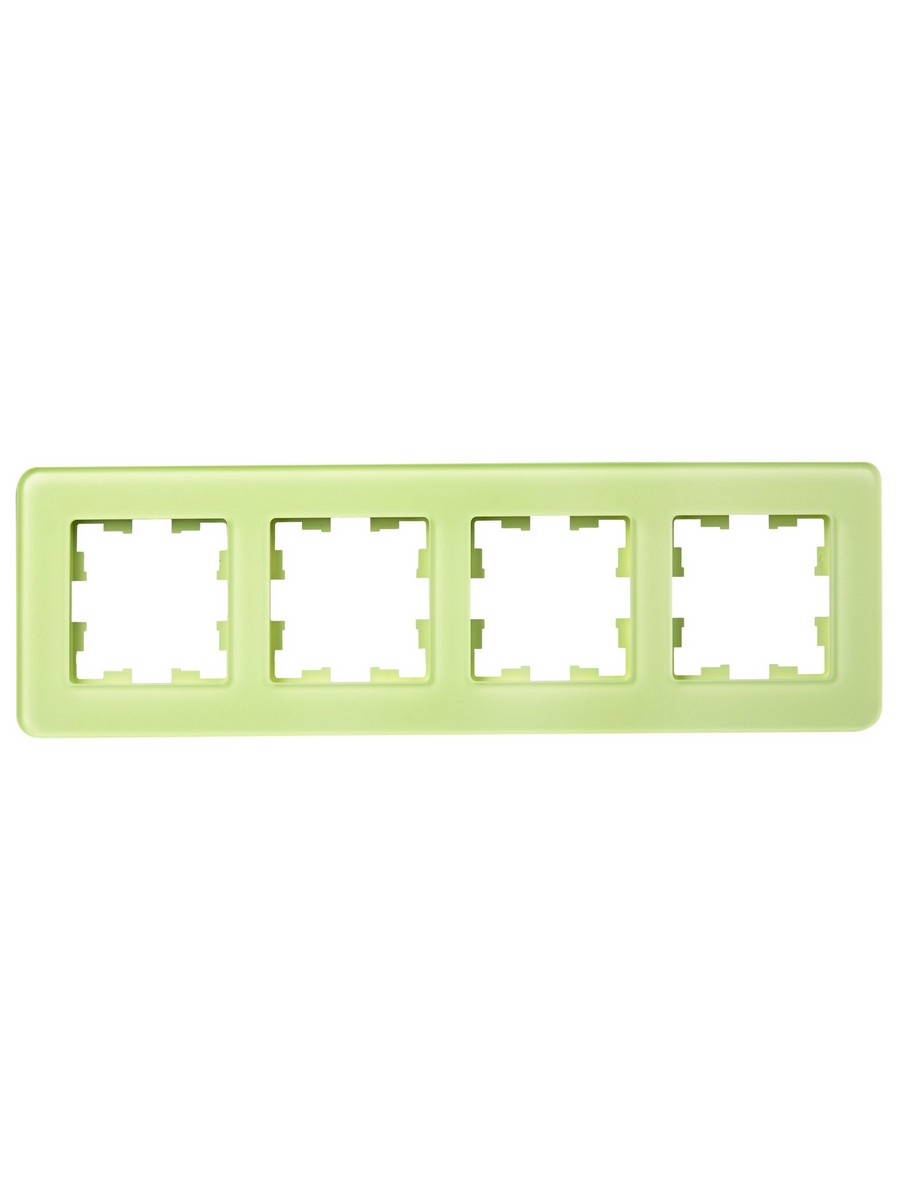 IEK Brite Рамки Рамка IEK BRITE DECOR Эко грин матовый стекло скругл.угол 4-мест. РУ-4-2-Бр RE BR-M42-G-41-K06