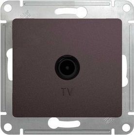 Glossa Графит Розетка TV Systeme Electric Glossa Графит проходная 4DB GSL001392