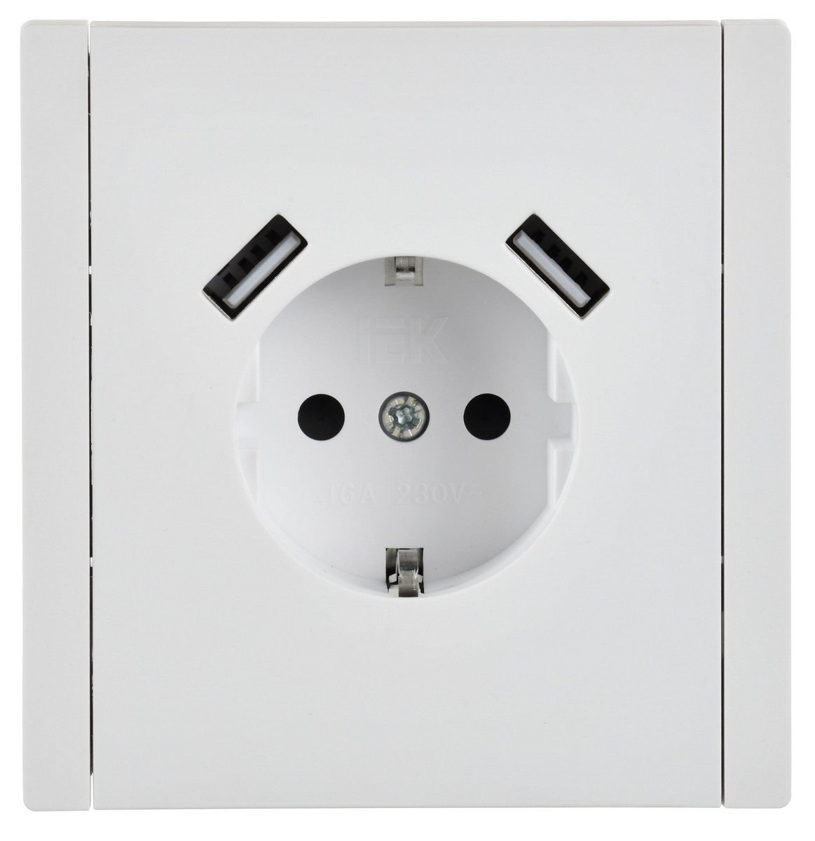 IEK FORTE&PIANO Белый Розетка IEK FORTE&PIANO Белый с/з со шт винтовое крепление 16А USB A+A 3,1А FP245