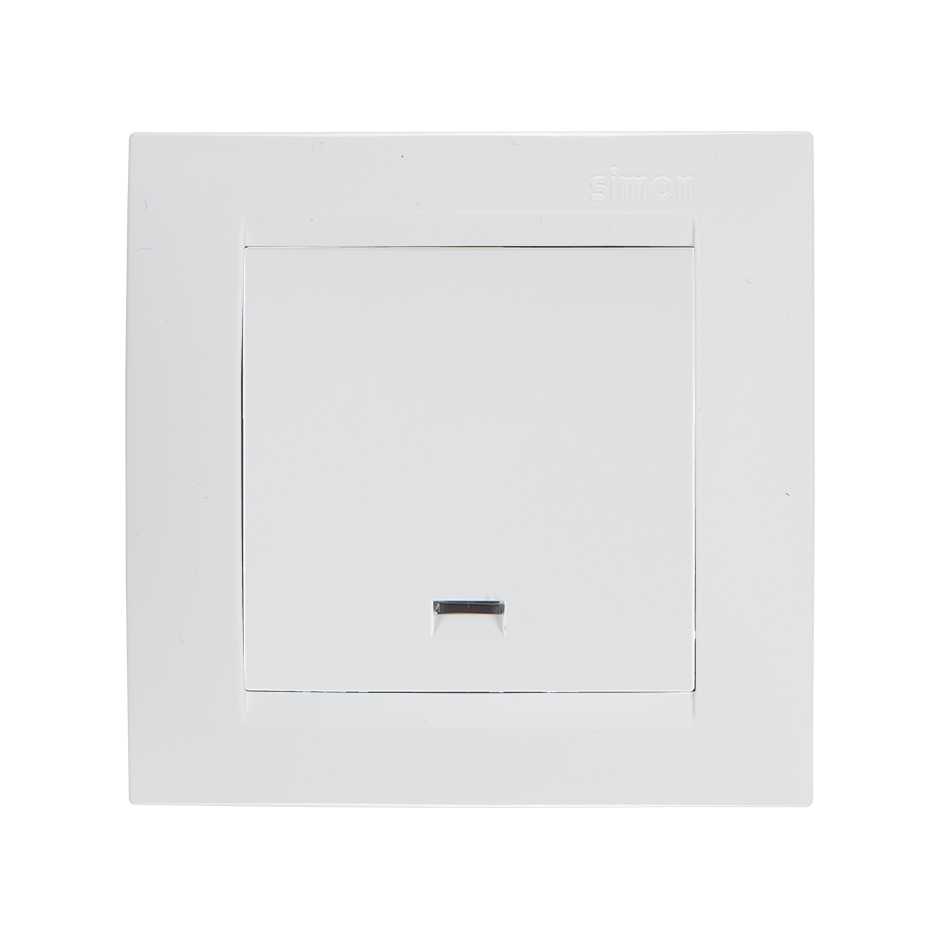 Розетки и выключатели Simon 15 Белый Выключатель 1-клавишный Simon 15 Белый с подсветкой 16А 1591104-030
