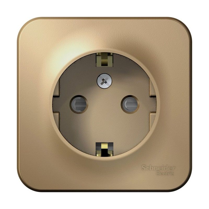 Blanca титан розетки и выключатели Розетка SE Blanca с/з Титан наружный со шторками изолир. пластина BLNRA011114