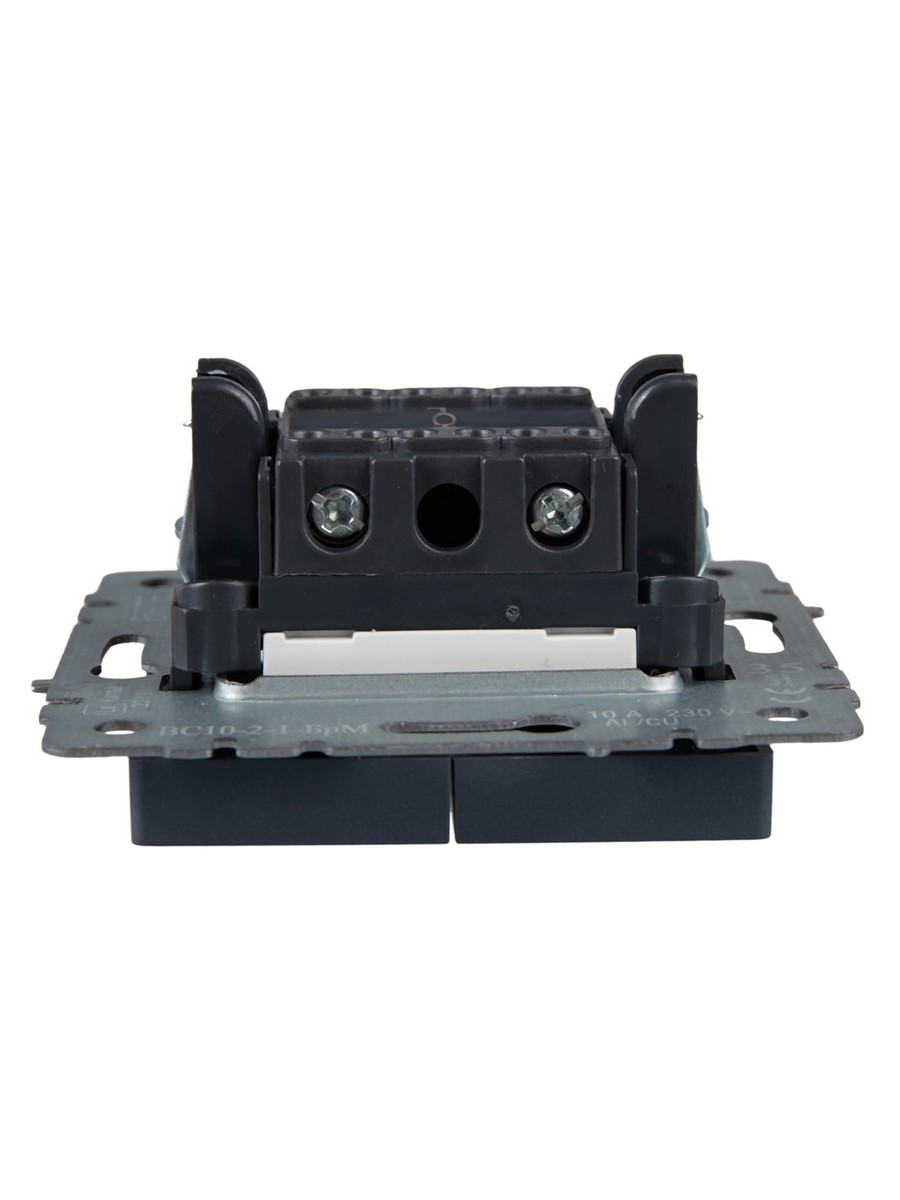 IEK Brite Маренго Выключатель IEK BRITE 2-клавишный с индикацией 10А ВС10-2-1-БрМ маренго BR-V20-1-10-K35