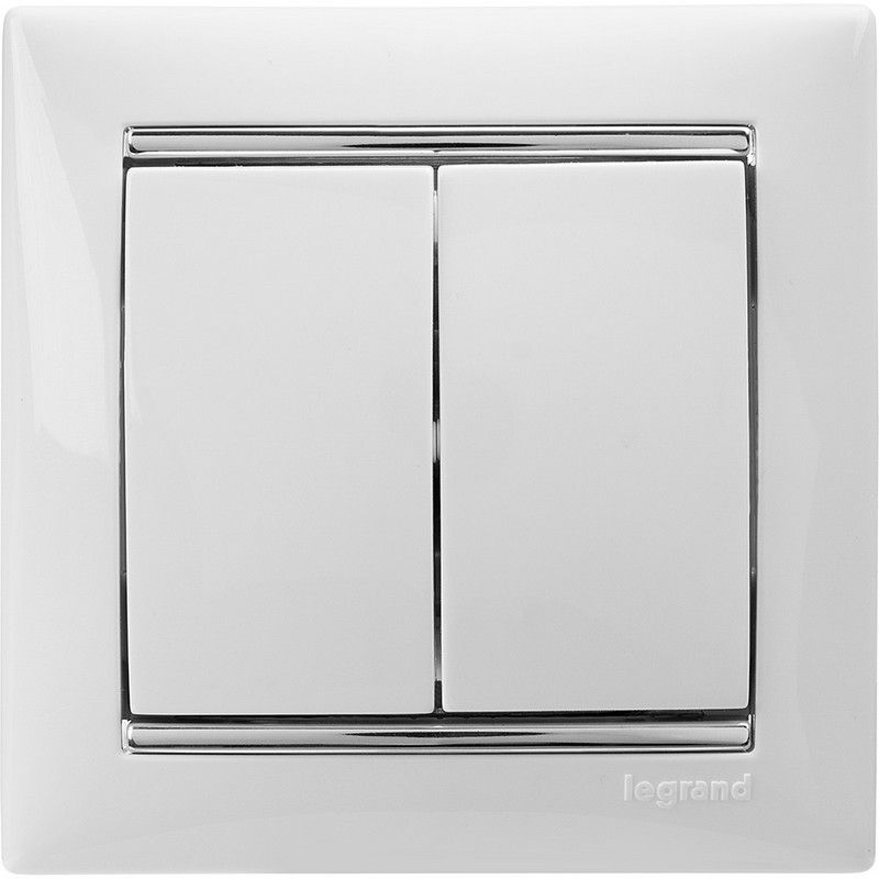 Legrand Valena Classic Белый Выключатель Legrand Valena белый 2-х клавишный 774405