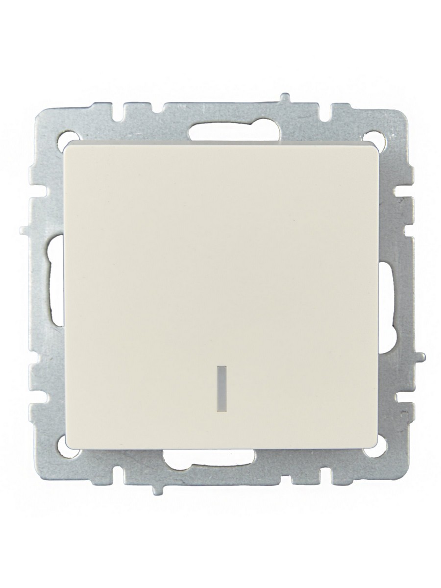 IEK Brite Бежевый Выключатель IEK BRITE 1-клавишный с индикацией 10А ВС10-1-1-БрКр бежевый BR-V10-1-10-K10