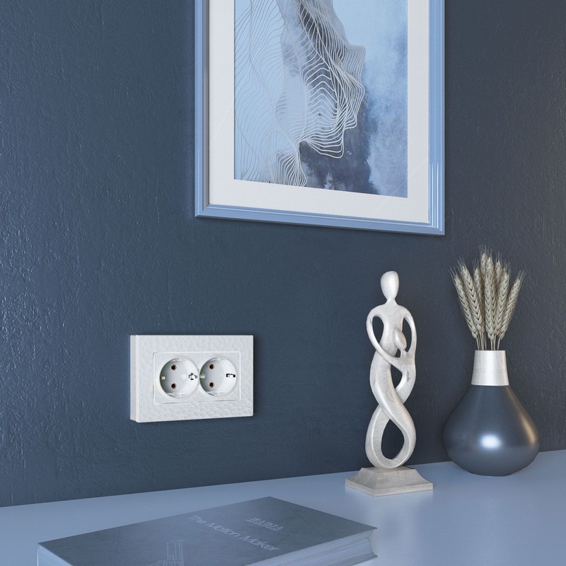 Werkel Белый Hammer механизмы Розетка Werkel двойная с заземлением (hammer белый) W1272001