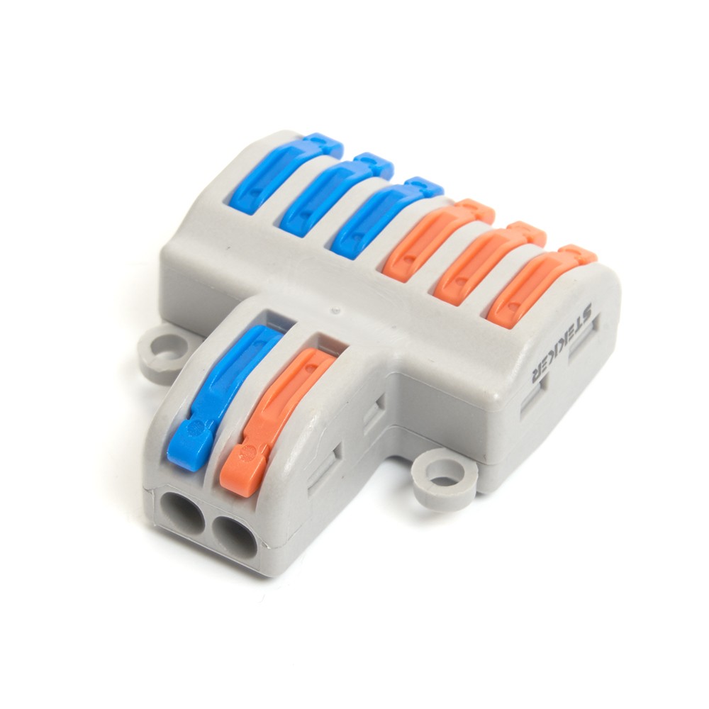 Клемма монтажная д/ подкл. фазн. проводников STEKKER, LD222-426, 2 контактные группы, (DIY упак 2 шт) 39489