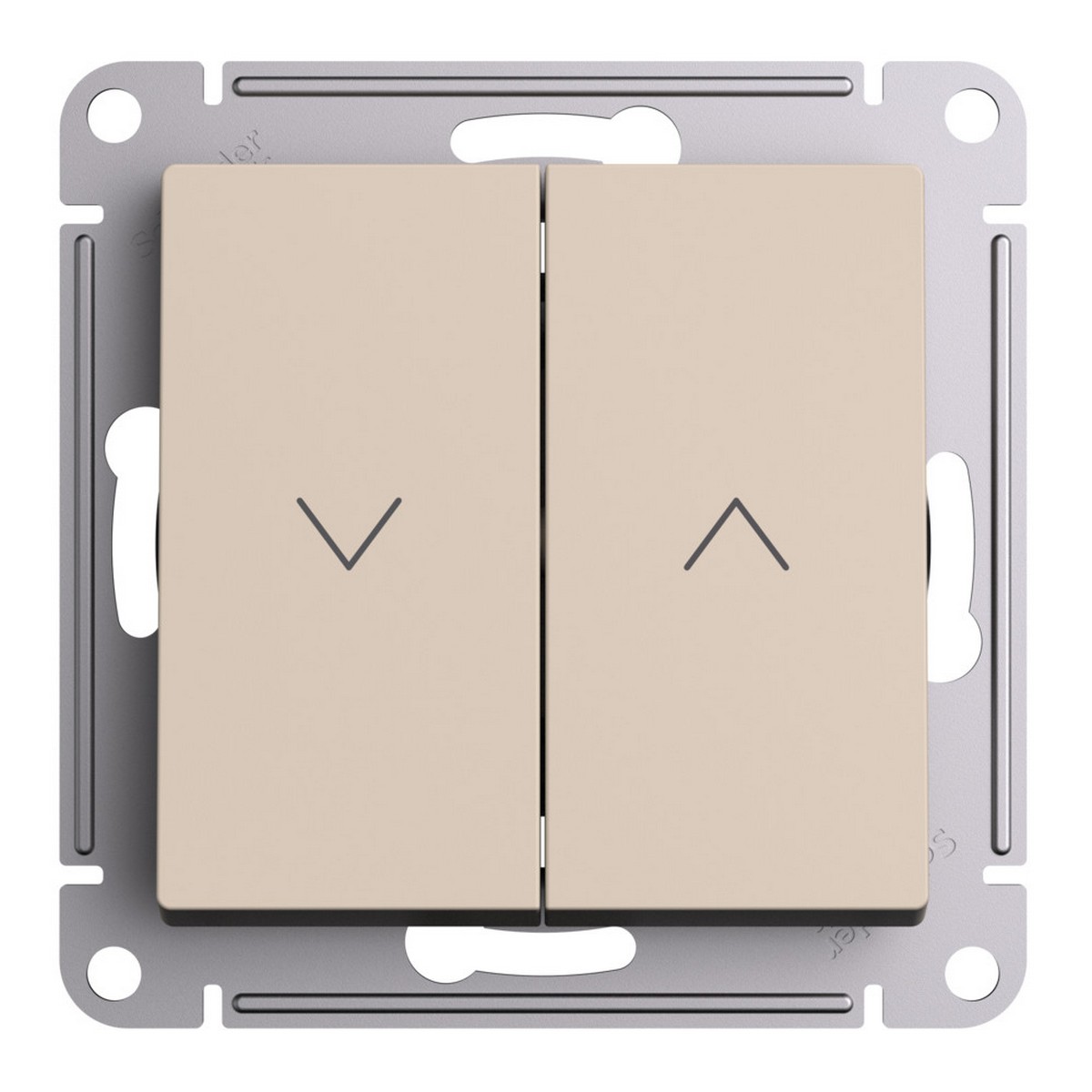 AtlasDesign Песочный Выключатель Systeme Electric AtlasDesign Песочный 2-клавишный жалюзи, 10А, механизм ATN001219