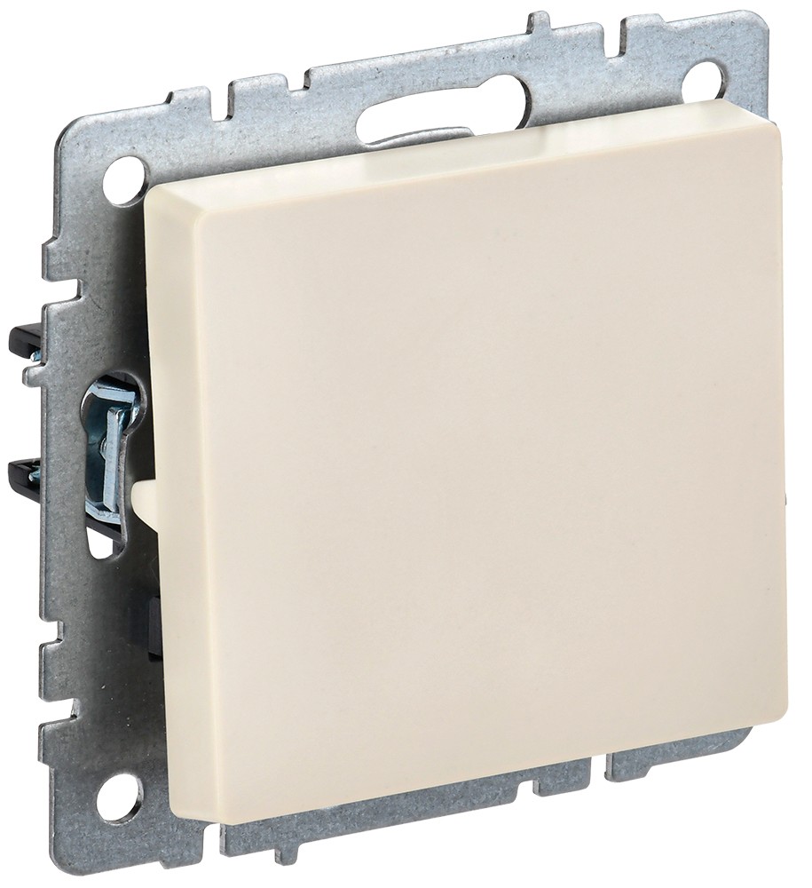 IEK Brite Бежевый Выключатель IEK BRITE 1-клавишный 10А ВС10-1-0-БрКр бежевый BR-V10-0-10-K10
