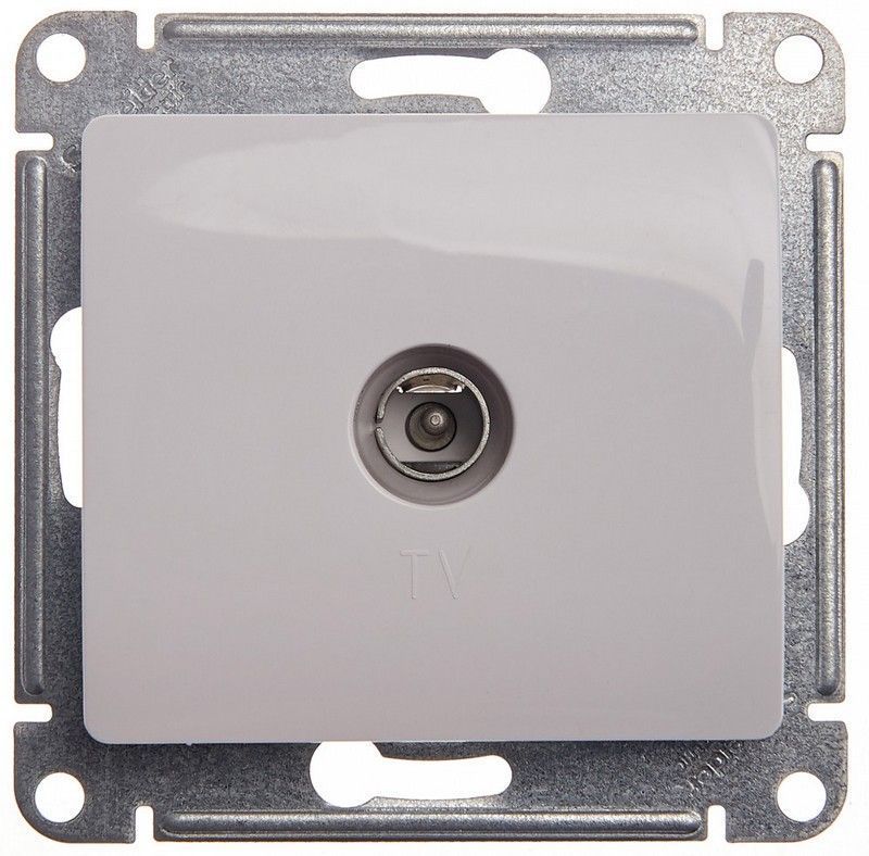 Glossa Белый Розетка Systeme Electric Glossa Белый TV проходная 4DB GSL000192