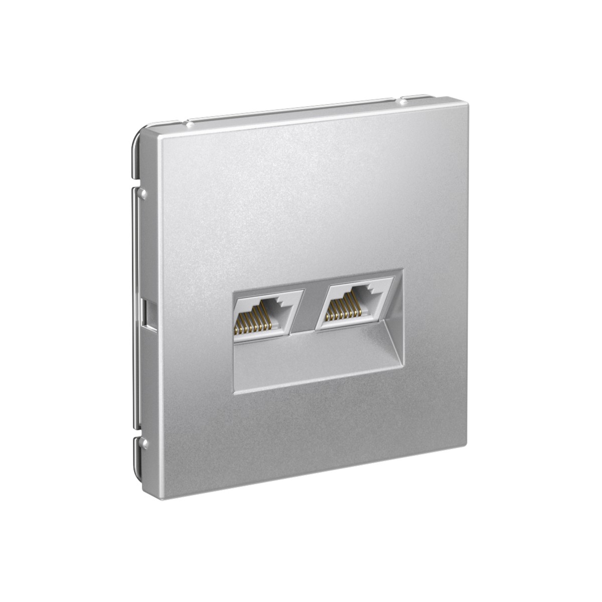 ArtGallery Алюминий Розетка компьютерная Systeme Electric ArtGallery Алюминий двойная RJ45+RJ45, кат. 5е,