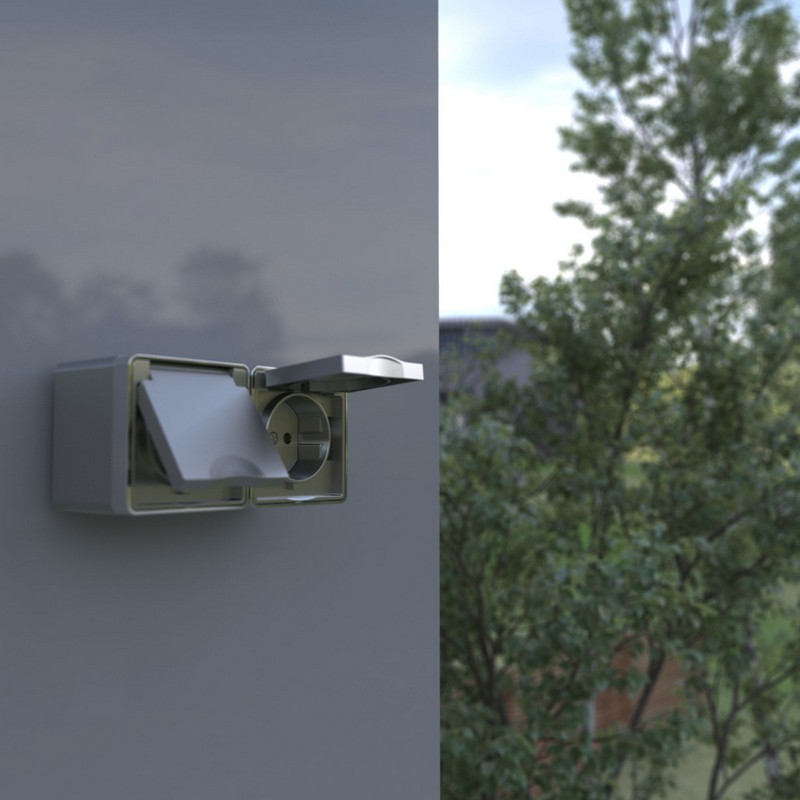 Werkel Gallant серебряный Розетка Werkel влагозащ. с зазем. с защит. крышкой и шторками Gallant (серебряный) W5071206