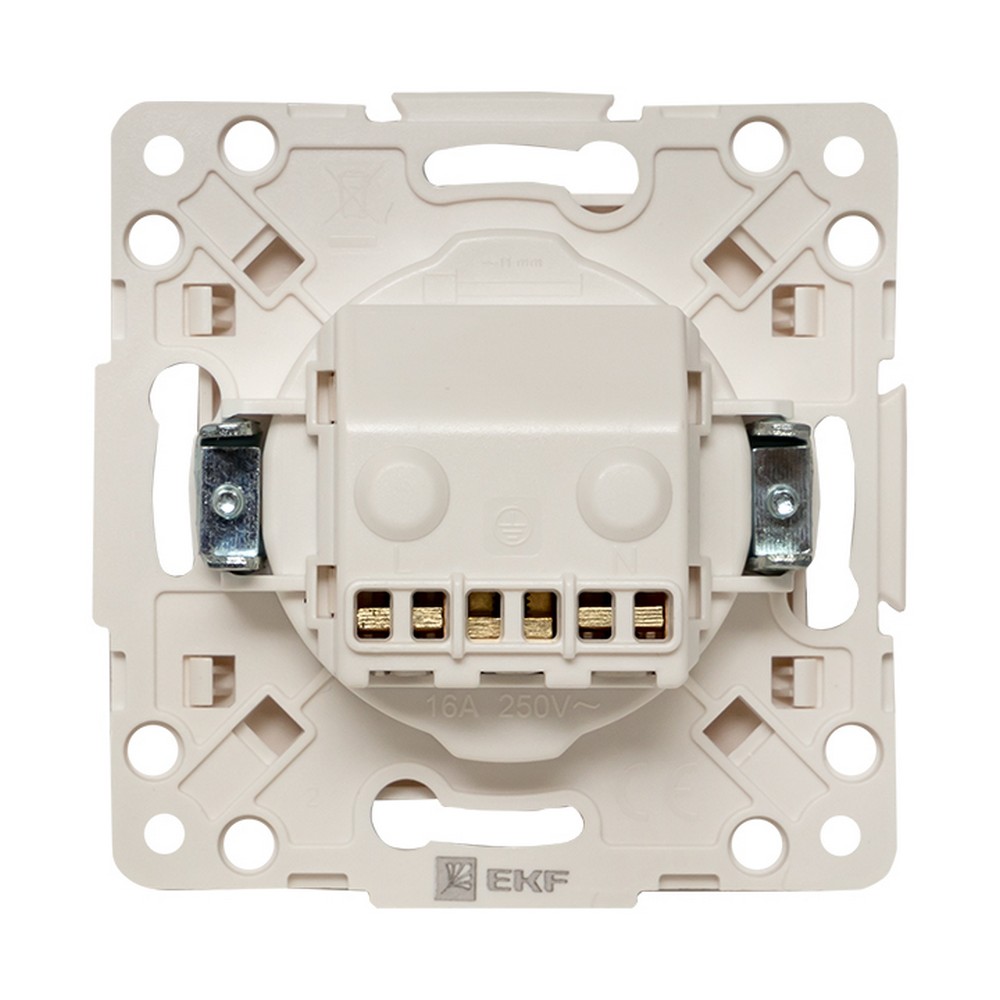 EKF Стокгольм белый Розетка EKF PROxima Стокгольм Белый с/з со шторками EYR16-028-20