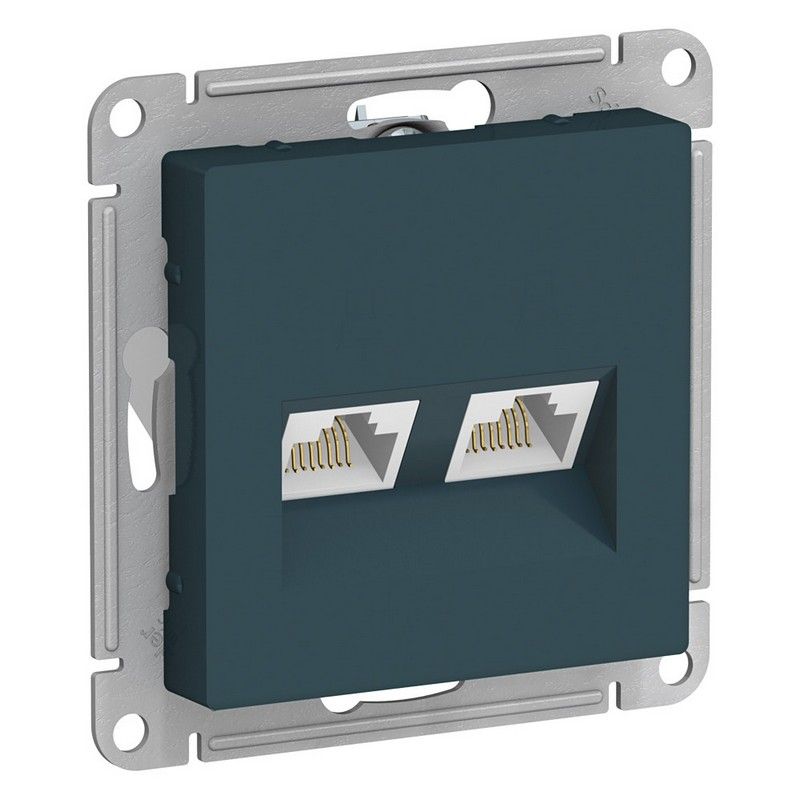 AtlasDesign Изумруд Розетка компьютерная Systeme Electric AtlasDesign Изумруд двойная RJ45+RJ45, кат.5E, ATN000885