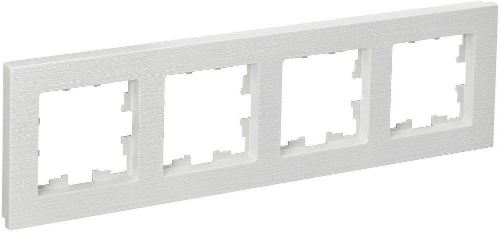 IEK Brite Рамки Рамка IEK BRITE DECOR Белый рифленый 4-м РУ-4-Бр BR-M42-51-K01