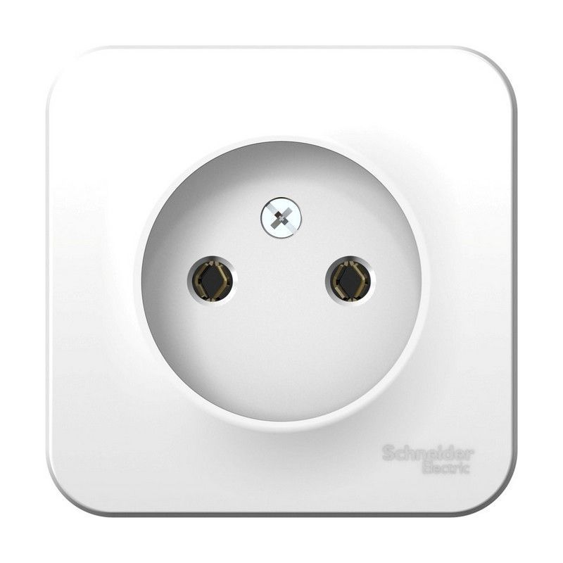 Blanca белые розетки и выключатели Розетка SE Blanca б/з Белый наружный без шторок BLNRA000101