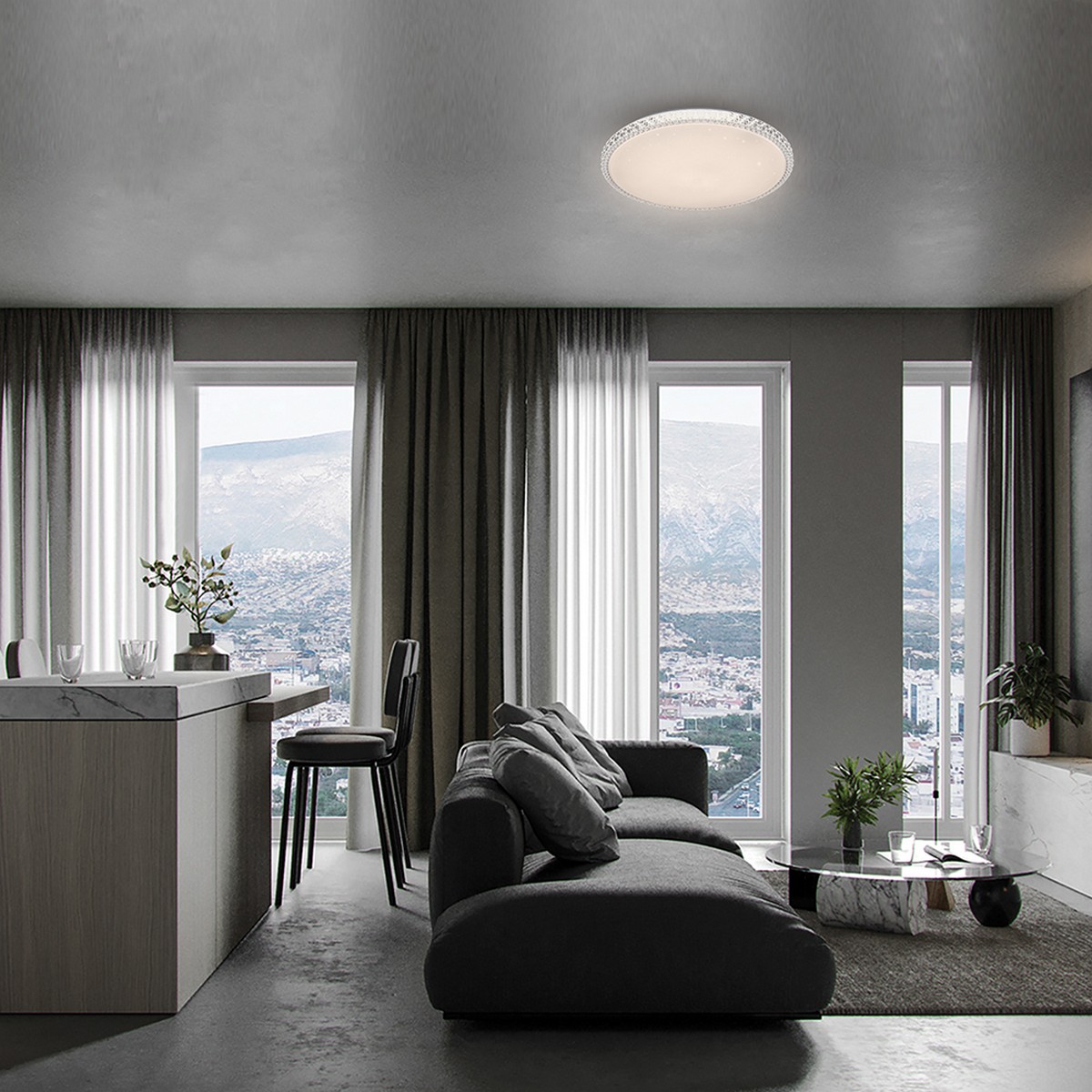 Управляемые светодиодные светильники и люстры Светодиодный управляемый светильник накладной Feron AL5300 тарелка 100W 3000К-6500K белый 29785 