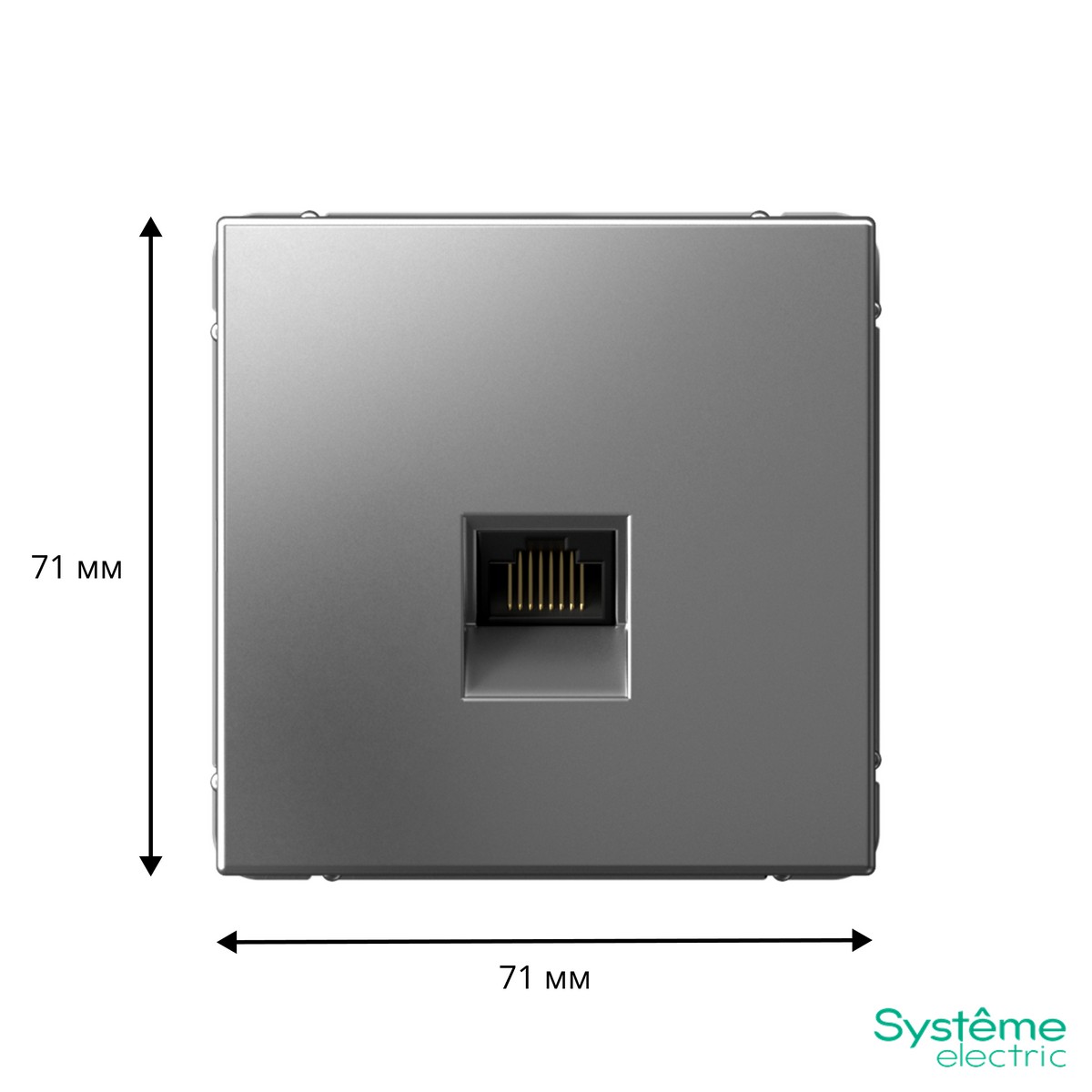 ArtGallery Сталь Розетка Systeme Electric ArtGallery Сталь компьютерная RJ45 кат. 6A GAL000986