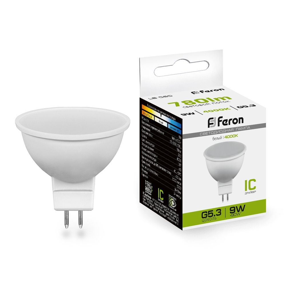 MR11/MR16/GU5.3 Лампа светодиодная Feron LB-560 MR-16 9W 230V G5.3 4000K 25840 