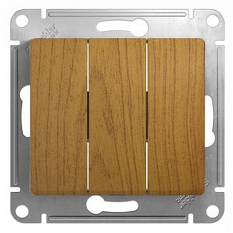 Glossa Дуб Выключатель Systeme Electric Glossa Дерево Дуб 3-клавишный, сх.3 GSL000531