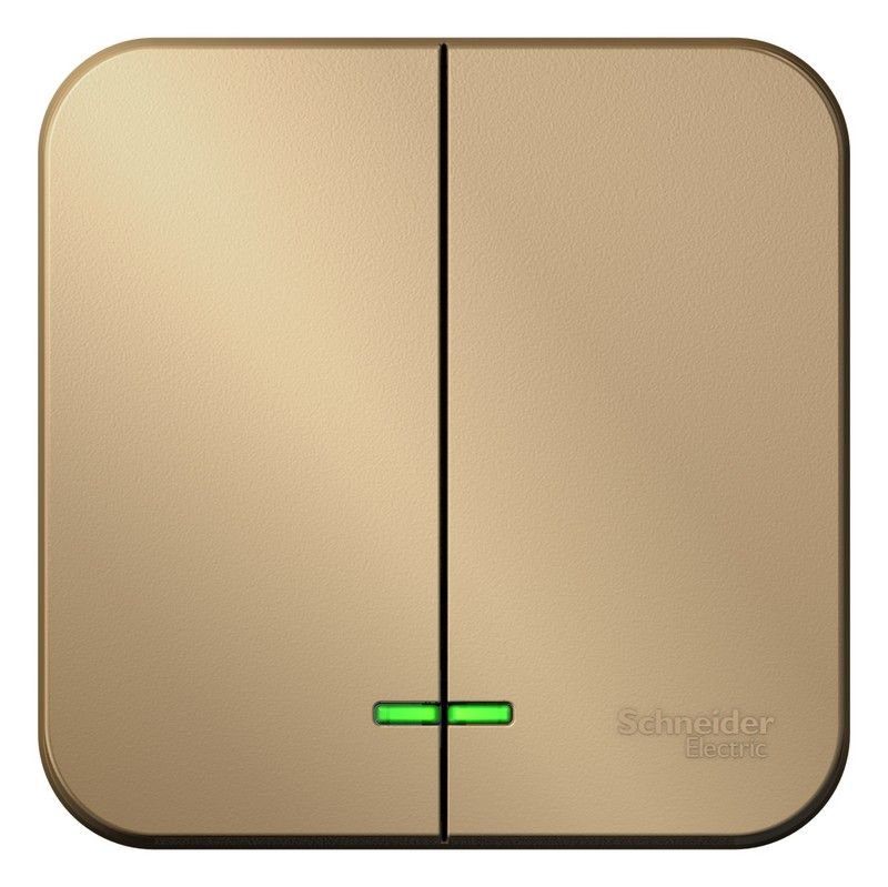 Blanca титан розетки и выключатели Выключатель SE Blanca 2-клавишный Титан наружный с подсветкой BLNVA105104