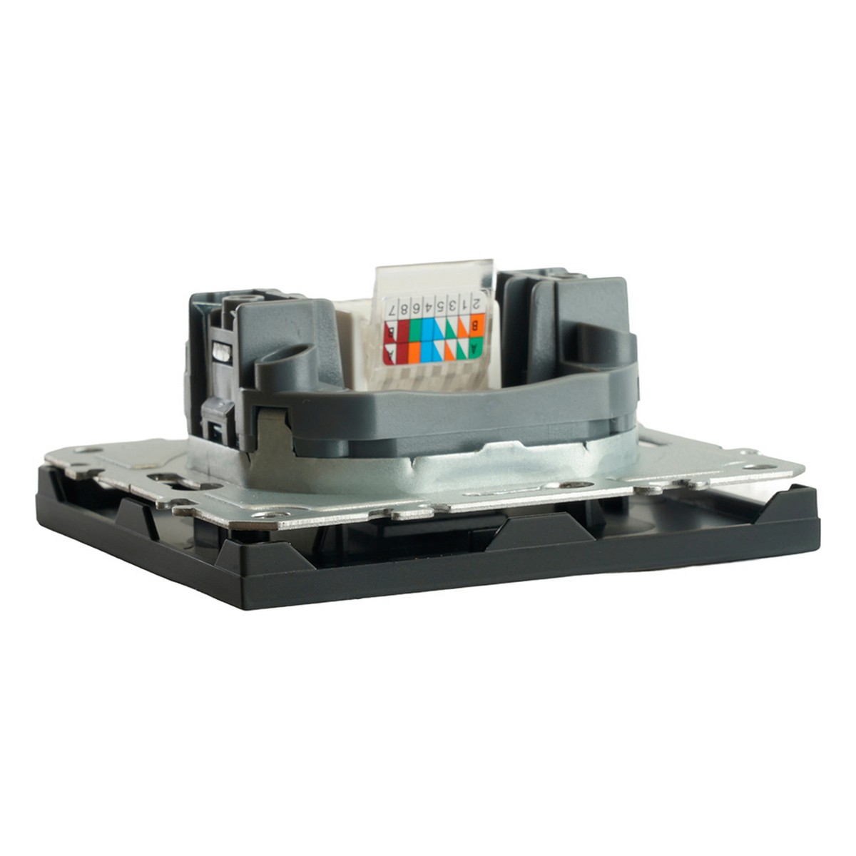 Эмили - Розетки и выключатели Stekker Розетка компьютерная 1-ая RJ-45 STEKKER Эмили RST00-5117-05 черный уголь soft touch 49847