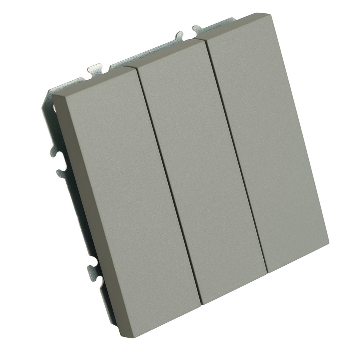 Эмили - Розетки и выключатели Stekker Выключатель 3-клавишный STEKKER Эмили RSW10-5108-10 платиново-серый soft touch 49948